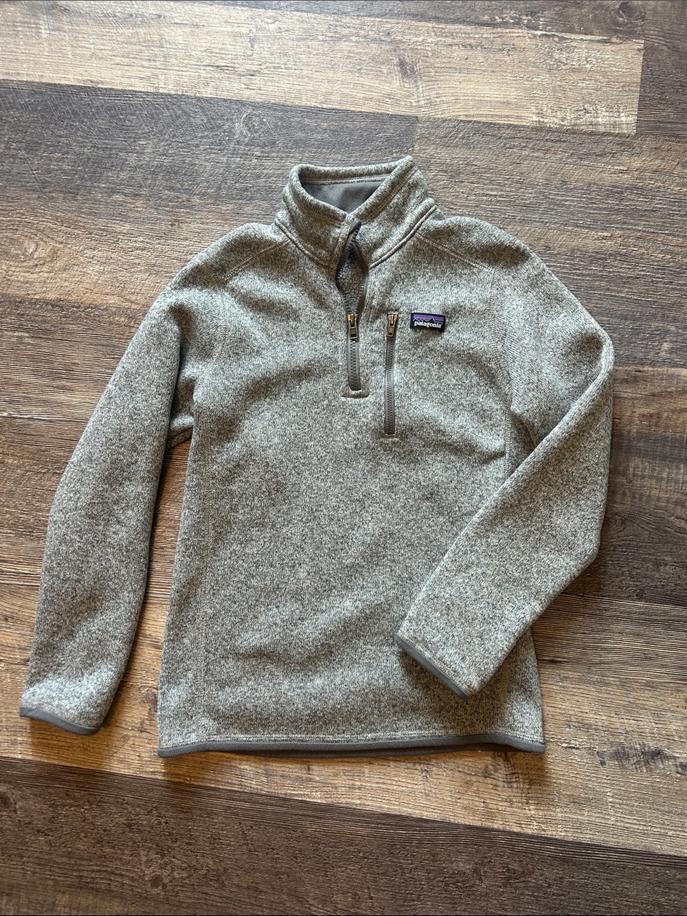 Patagonia Heathered Gray Quarter-Zip Fleece Pullover